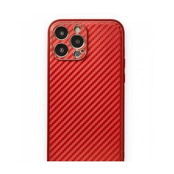 Alan Şanslı iPhone 13 Pro Coco Karbon Kırmızı Silikon Kılıf