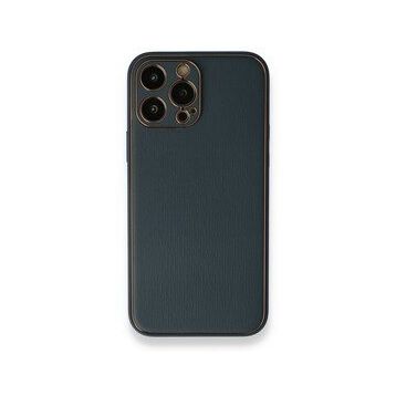 Alan Şanslı iPhone 13 Pro Coco Mavi Deri Silikon Kapak Kılıf
