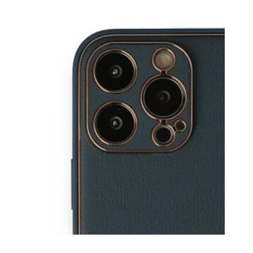 Alan Şanslı iPhone 13 Pro Coco Mavi Deri Silikon Kapak Kılıf