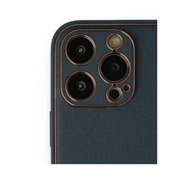 Alan Şanslı iPhone 13 Pro Coco Mavi Deri Silikon Kapak Kılıf