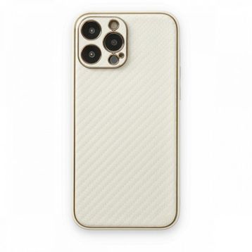 Alan Şanslı iPhone 13 Pro Max Coco Karbon Beyaz Silikon Kılıf