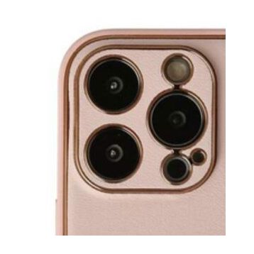 Alan Şanslı iPhone 13 Pro Max Coco Pudra Deri Silikon Kapak Kılıf