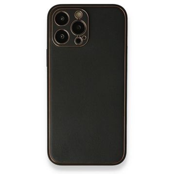 Alan Şanslı iPhone 13 Pro Max Coco Siyah Deri Silikon Kapak Kılıf