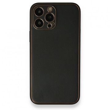 Alan Şanslı iPhone 13 Pro Max Coco Siyah Deri Silikon Kapak Kılıf