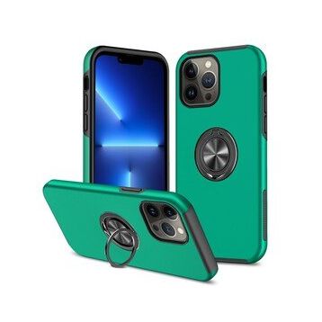 Alan Şanslı iPhone 13 Pro Max Elit Yüzüklü Kapak Yeşil Kılıf