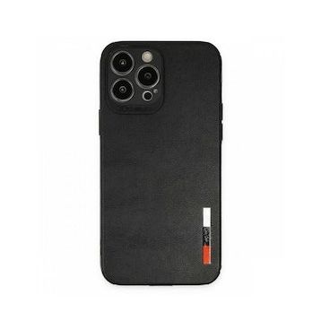 Alan Şanslı iPhone 13 Pro Max Loop Siyah Deri Silikon Kılıf