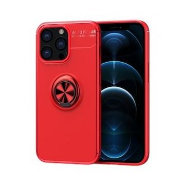 Alan Şanslı iPhone 13 Pro Max Range Yüzüklü Kırmızı Silikon Kılıf