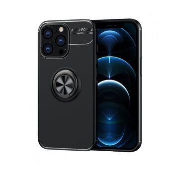 Alan Şanslı iPhone 13 Pro Max Range Yüzüklü Siyah Silikon Kılıf