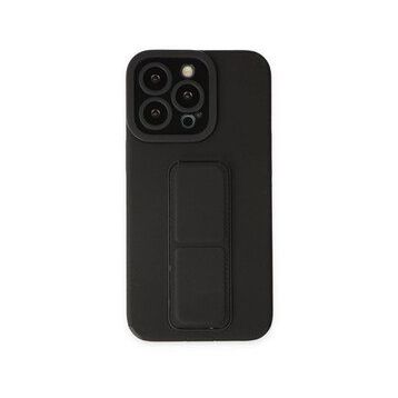Alan Şanslı iPhone 13 Pro Mega Standlı Siyah Silikon Kılıf