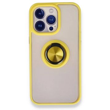 Alan Şanslı iPhone 13 Pro Montreal Yüzüklü Sarı Silikon Kapak Kılıf