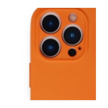 Alan Şanslı iPhone 13 Pro Nano İçi Kadife Turuncu Silikon Kılıf