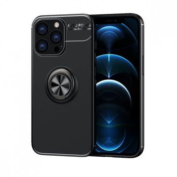 Alan Şanslı iPhone 13 Pro Range Yüzüklü Siyah Silikon Kılıf