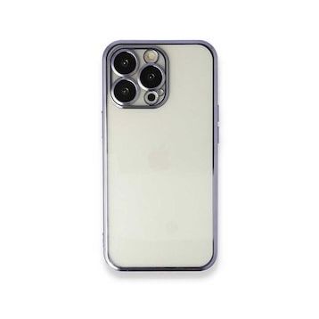 Alan Şanslı iPhone 13 Pro Razer Lensli Mor Silikon Kılıf