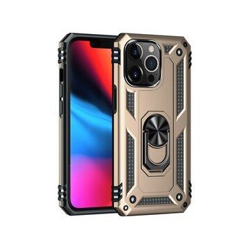Alan Şanslı iPhone 13 Pro Sofya Yüzüklü Gold Silikon Kapak Kılıf