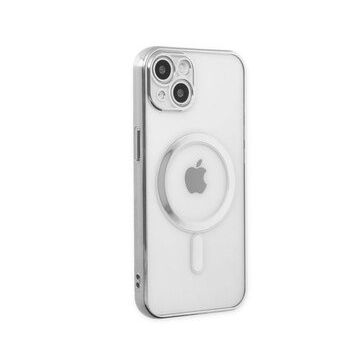 Alan Şanslı iPhone 14 Plus Magneticsafe Lazer Gümüş Silikon Kılıf