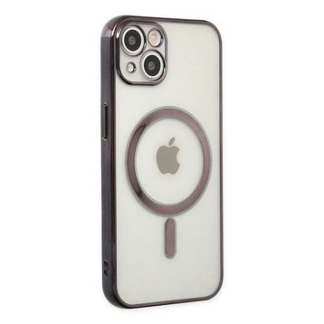 Alan Şanslı iPhone 14 Plus Magneticsafe Lazer Siyah Silikon Kılıf