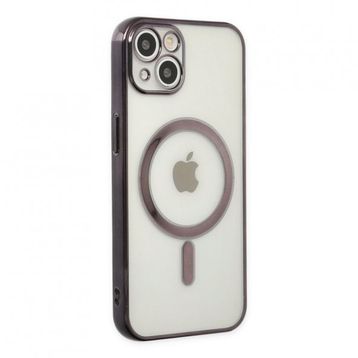 Alan Şanslı iPhone 14 Plus Magneticsafe Lazer Siyah Silikon Kılıf