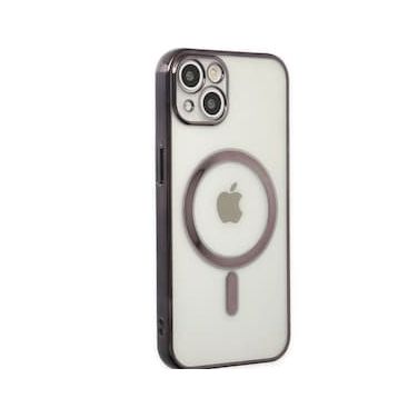 Alan Şanslı iPhone 14 Plus Magneticsafe Lazer Siyah Silikon Kılıf