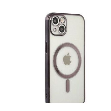 Alan Şanslı iPhone 14 Plus Magneticsafe Lazer Siyah Silikon Kılıf