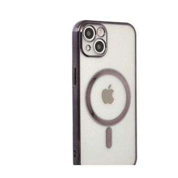 Alan Şanslı iPhone 14 Plus Magneticsafe Lazer Siyah Silikon Kılıf