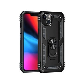 Alan Şanslı iPhone 14 Plus Sofya Yüzüklü Siyah Silikon Kapak Kılıf