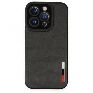 Alan Şanslı iPhone 14 Pro Loop Deri Silikon Siyah Kılıf
