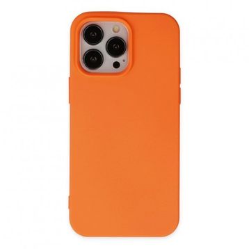 Alan Şanslı iPhone 14 Pro Max Nano İçi Kadife Turuncu Silikon Kılıf