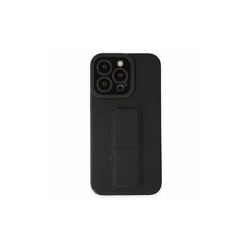 Alan Şanslı iPhone 14 Pro Mega Standlı Silikon Siyah Kılıf