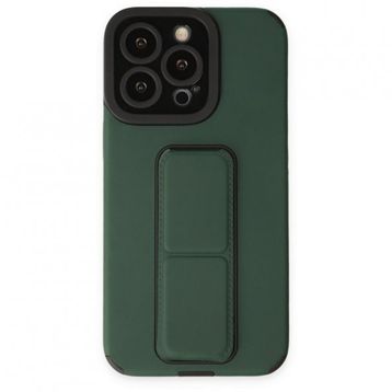 Alan Şanslı iPhone 14 Pro Mega Standlı Silikon Yeşil Kılıf