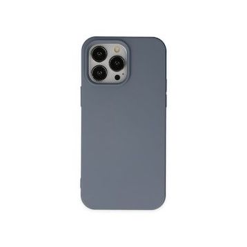 Alan Şanslı iPhone 14 Pro Nano İçi Kadife Silikon Gri Kılıf