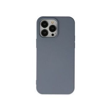 Alan Şanslı iPhone 14 Pro Nano İçi Kadife Silikon Gri Kılıf