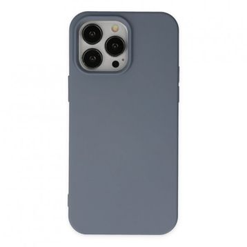 Alan Şanslı iPhone 14 Pro Nano İçi Kadife Silikon Gri Kılıf
