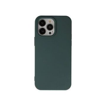 Alan Şanslı iPhone 14 Pro Nano İçi Kadife Silikon Koyu Yeşil Kılıf
