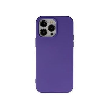 Alan Şanslı iPhone 14 Pro Nano İçi Kadife Silikon Mor Kılıf