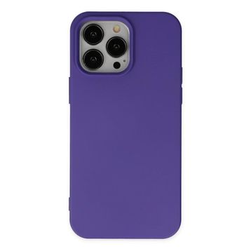 Alan Şanslı iPhone 14 Pro Nano İçi Kadife Silikon Mor Kılıf