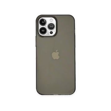 Alan Şanslı iPhone 14 Pro PC Sert Şeffaf Kapak Siyah Kılıf
