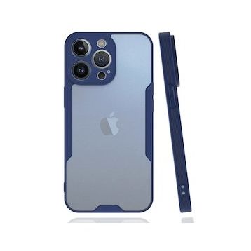 Alan Şanslı iPhone 14 Pro Platin Silikon Lacivert Kılıf