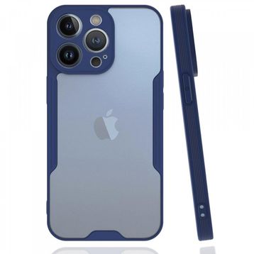Alan Şanslı iPhone 14 Pro Platin Silikon Lacivert Kılıf