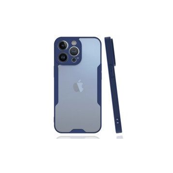 Alan Şanslı iPhone 14 Pro Platin Silikon Lacivert Kılıf