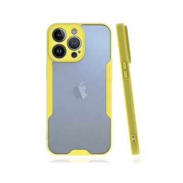Alan Şanslı iPhone 14 Pro Platin Silikon Sarı Kılıf