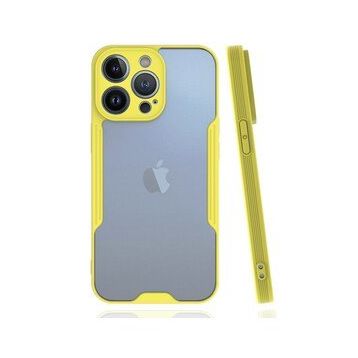 Alan Şanslı iPhone 14 Pro Platin Silikon Sarı Kılıf