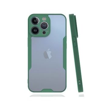 Alan Şanslı iPhone 14 Pro Platin Silikon Yeşil Kılıf