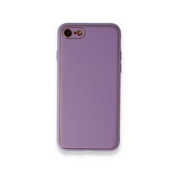 Alan Şanslı iPhone 7 Coco Lila Deri Silikon Kapak Kılıf