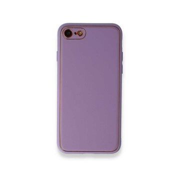 Alan Şanslı iPhone 7 Coco Lila Deri Silikon Kapak Kılıf