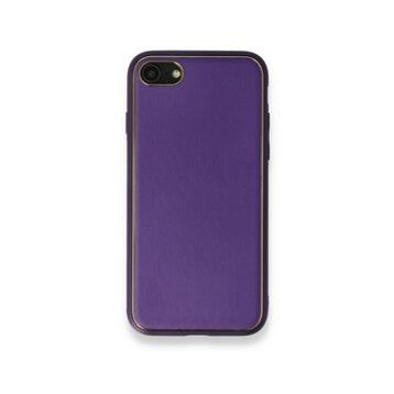 Alan Şanslı iPhone 7 Coco Mor Deri Silikon Kapak Kılıf