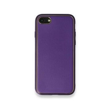 Alan Şanslı iPhone 7 Coco Mor Deri Silikon Kapak Kılıf