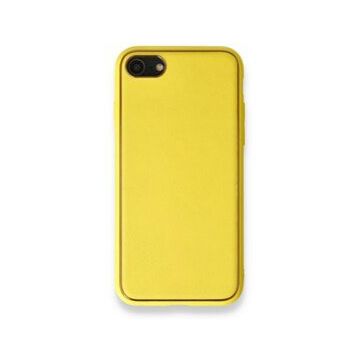 Alan Şanslı iPhone 7 Coco Sarı Deri Silikon Kapak Kılıf