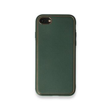 Alan Şanslı iPhone 7 Coco Yeşil Deri Silikon Kapak Kılıf