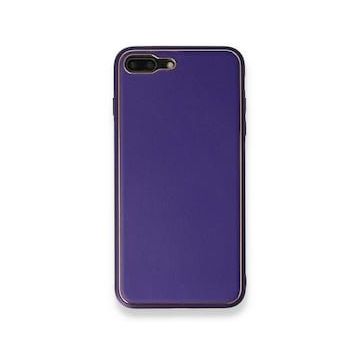 Alan Şanslı iPhone 7 Plus Coco Mor Deri Silikon Kapak Kılıf