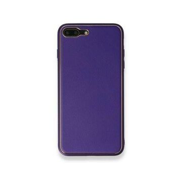 Alan Şanslı iPhone 7 Plus Coco Mor Deri Silikon Kapak Kılıf